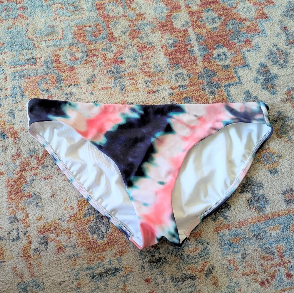 Athleta Tie-Dye Bikini Bottom in Pink, Black & Teal